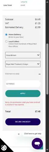 GATHER20 coupon verification screenshot