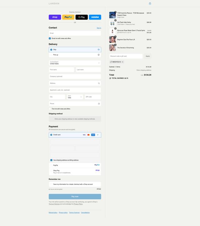 LANSHIN checkout page showing LANSHIN promo code box | Screenshot taken by SimplyCodes community member on Sep 12, 2025