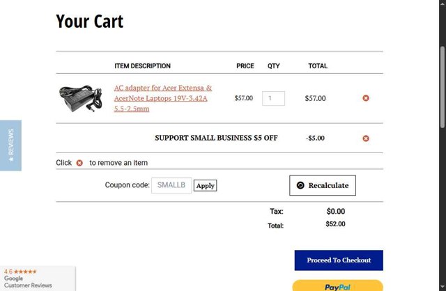 LaptopBatteryExpress.com checkout page showing LaptopBatteryExpress.com coupon code box | Screenshot taken by SimplyCodes community member on Jun 28, 2025