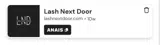 Lash Next Door coupon verification screenshot