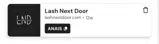 Lash Next Door coupon verification screenshot