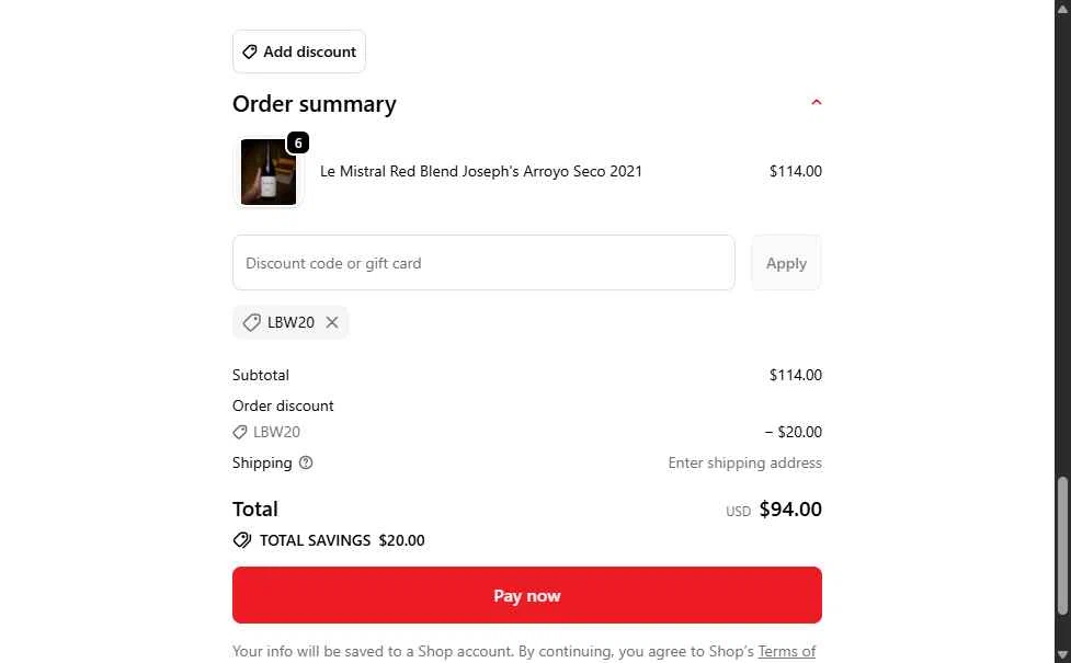Last Bottle checkout page showing Last Bottle promo code box | Screenshot taken by SimplyCodes community member on Jan 29, 2026