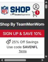 Las Vegas Raiders coupon verification screenshot