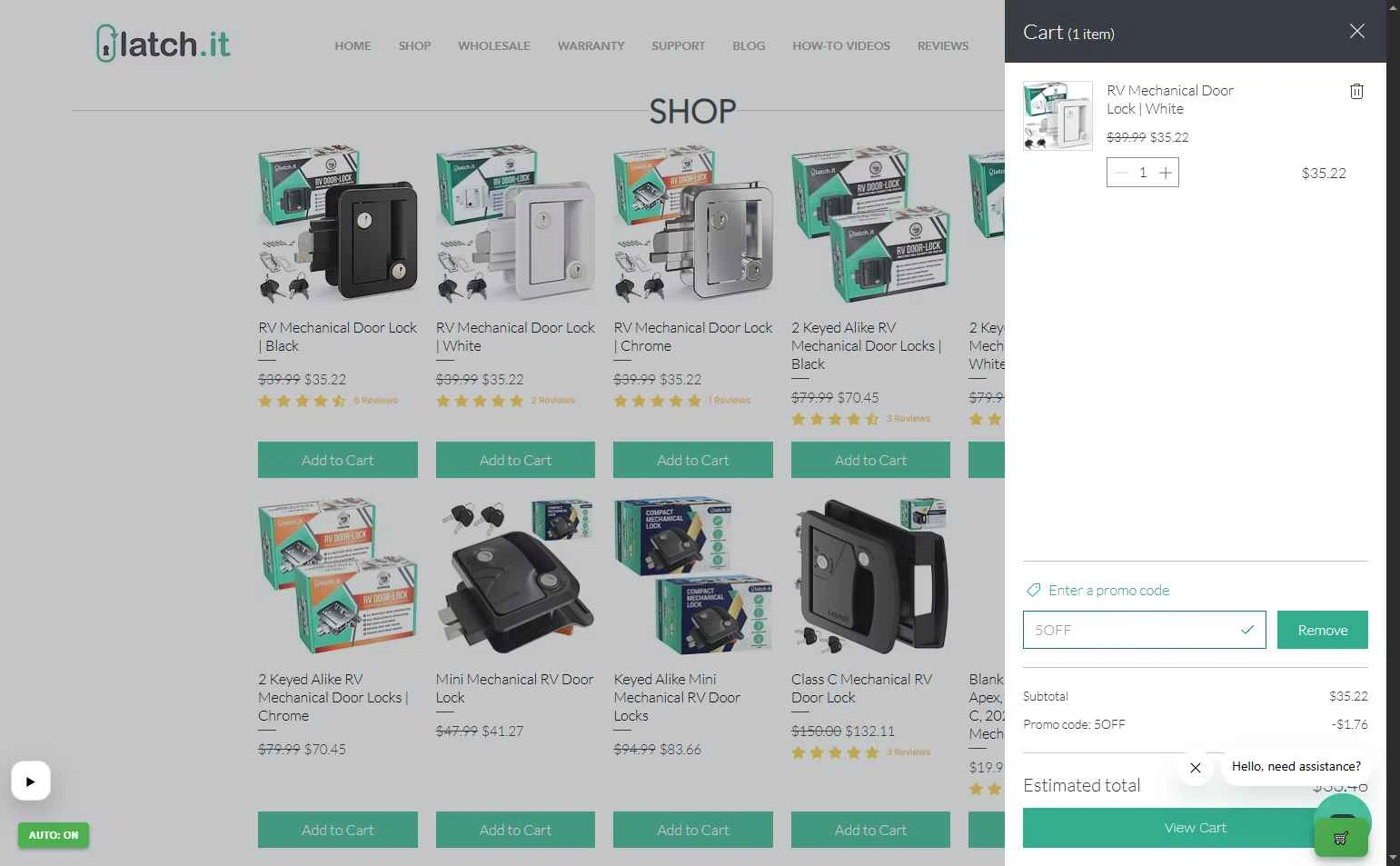 LATCH.IT checkout page showing LATCH.IT promo code box | Screenshot taken by SimplyCodes community member on Feb 13, 2026