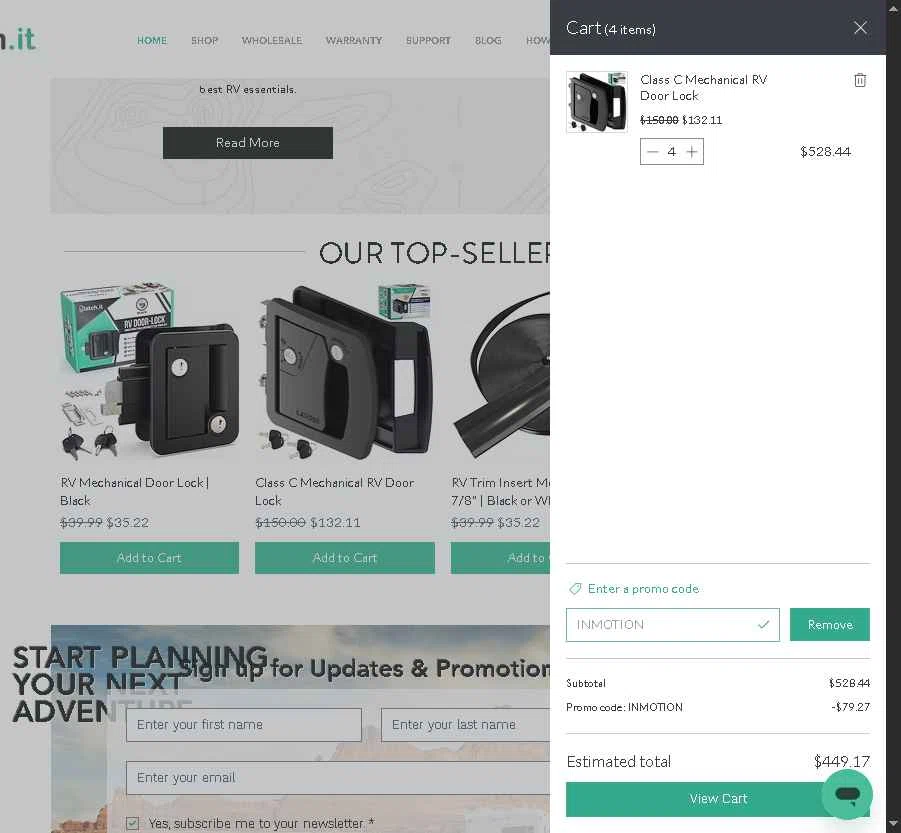 LATCH.IT checkout page showing LATCH.IT promo code box | Screenshot taken by SimplyCodes community member on Nov 17, 2025
