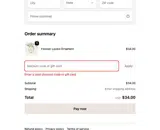 THANKYOU20 coupon verification screenshot