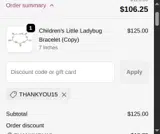 THANKYOU15 coupon verification screenshot