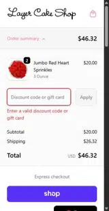 HEART20 coupon verification screenshot