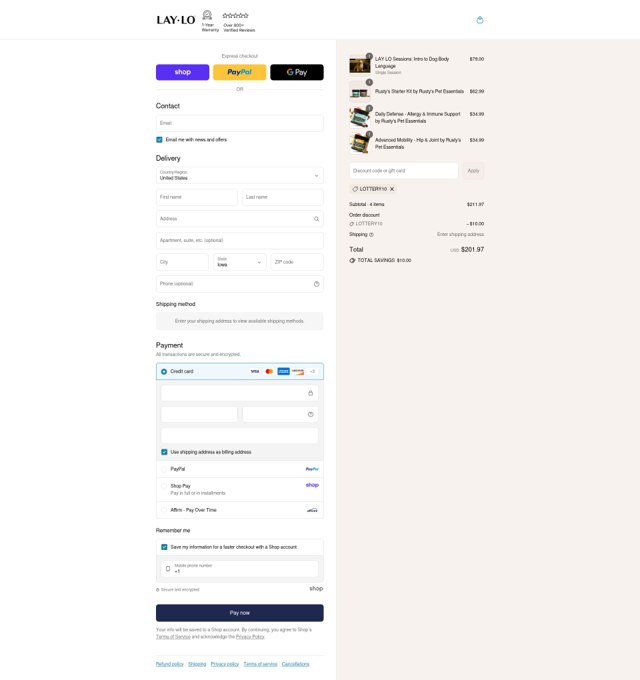 Lay Lo checkout page showing Lay Lo promo code box | Screenshot taken by SimplyCodes community member on Sep 3, 2025