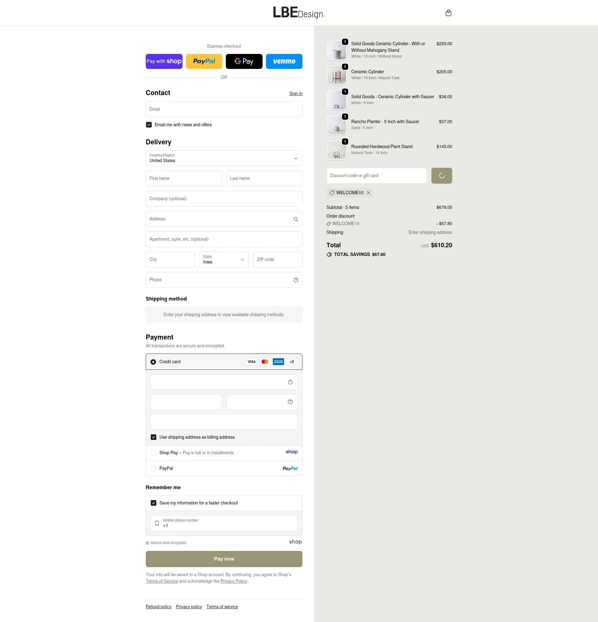 LBE Design checkout page showing LBE Design promo code box | Screenshot taken by SimplyCodes community member on Jan 7, 2026
