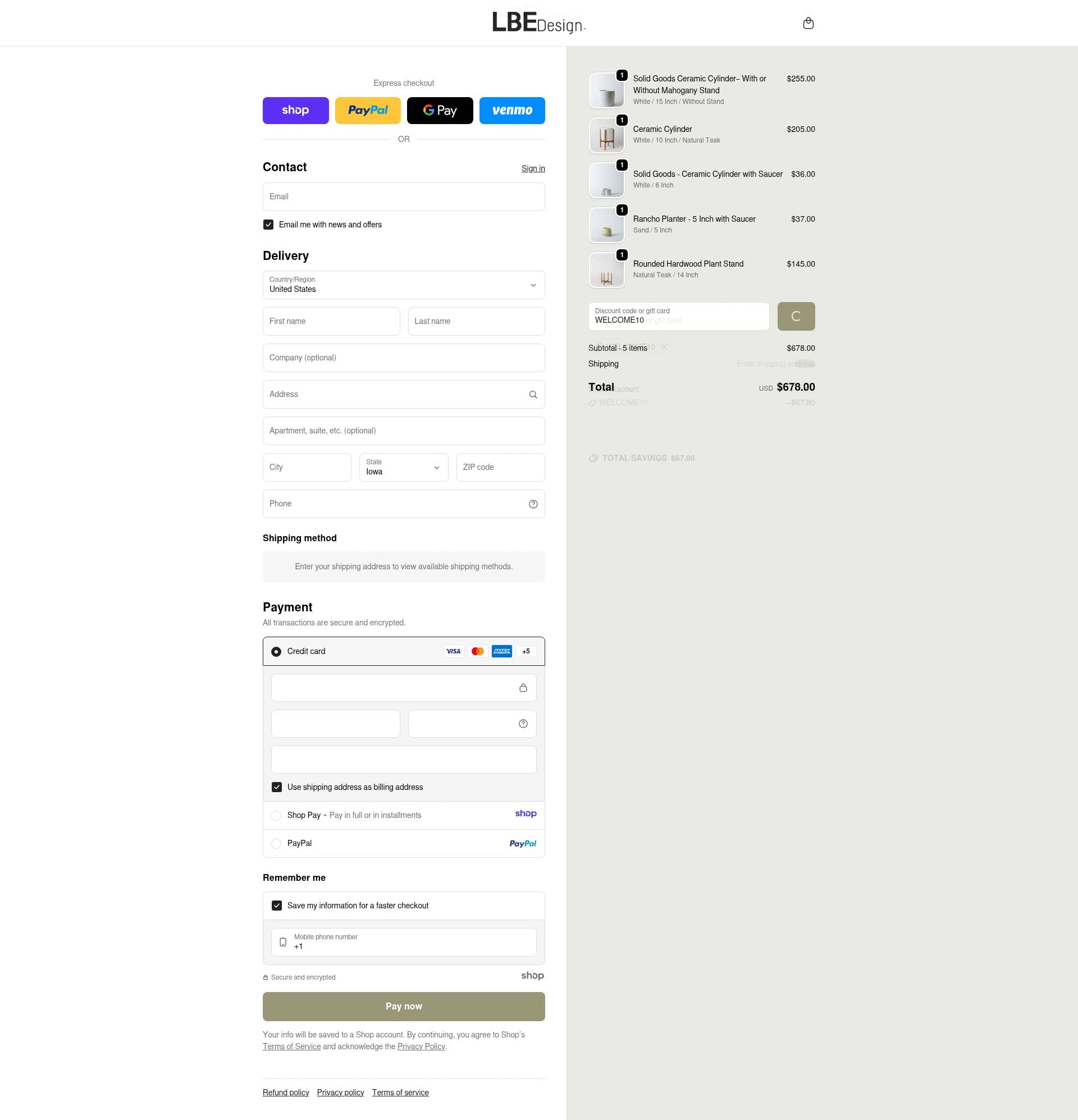 LBE Design checkout page showing LBE Design promo code box | Screenshot taken by SimplyCodes community member on Jan 2, 2026