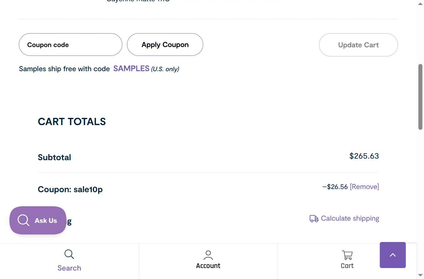 LCI Paper checkout page showing LCI Paper promo code box | Screenshot taken by SimplyCodes community member on Jan 13, 2026