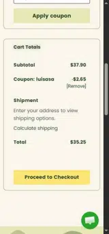 luisasa coupon verification screenshot