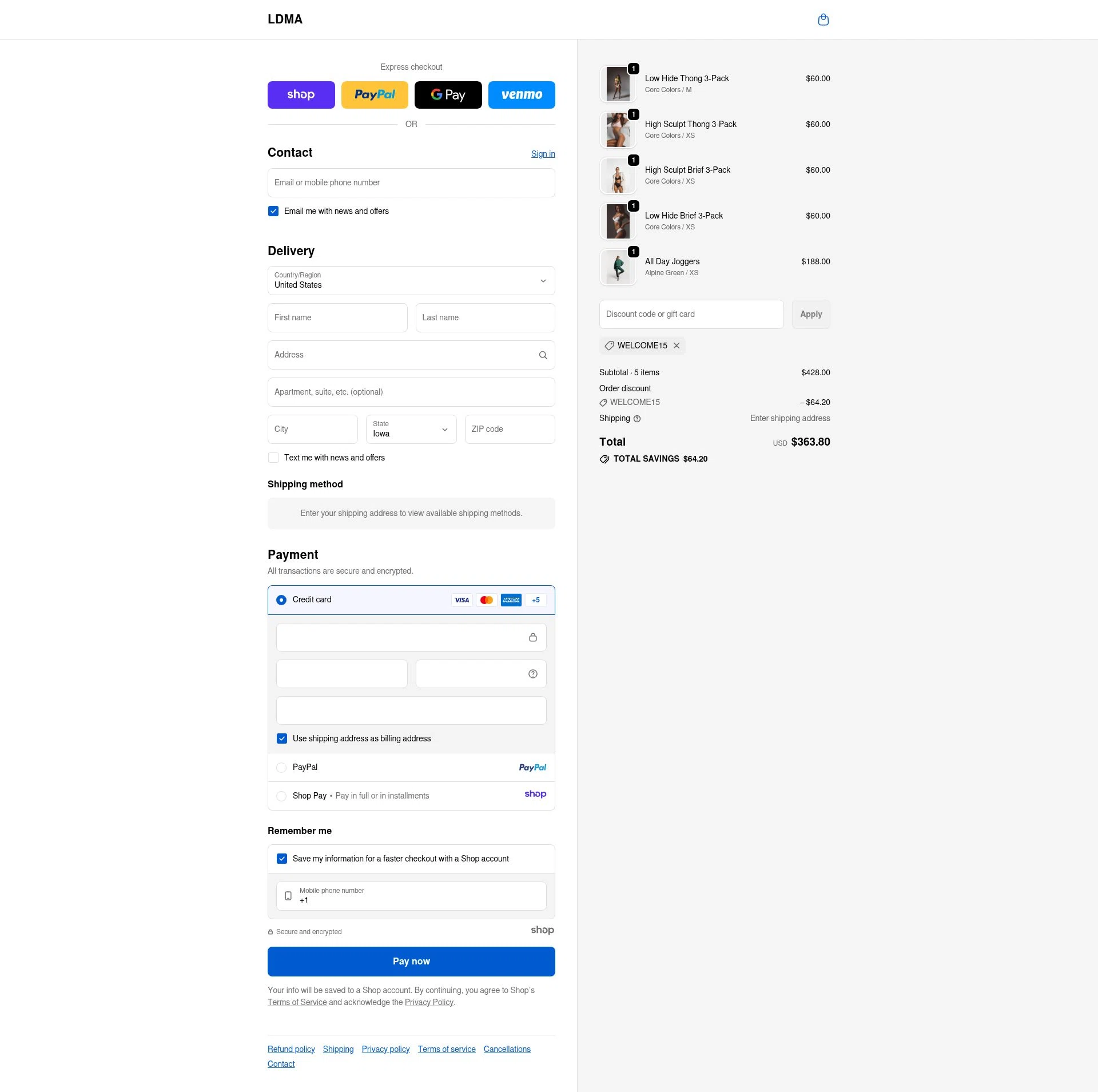 LDMA checkout page showing LDMA promo code box | Screenshot taken by SimplyCodes community member on Nov 13, 2025