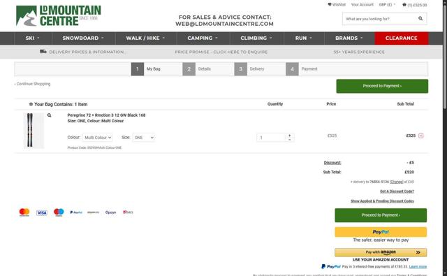 LD Mountain Centre checkout page showing LD Mountain Centre discount code box | Screenshot taken by SimplyCodes community member on Jul 12, 2025