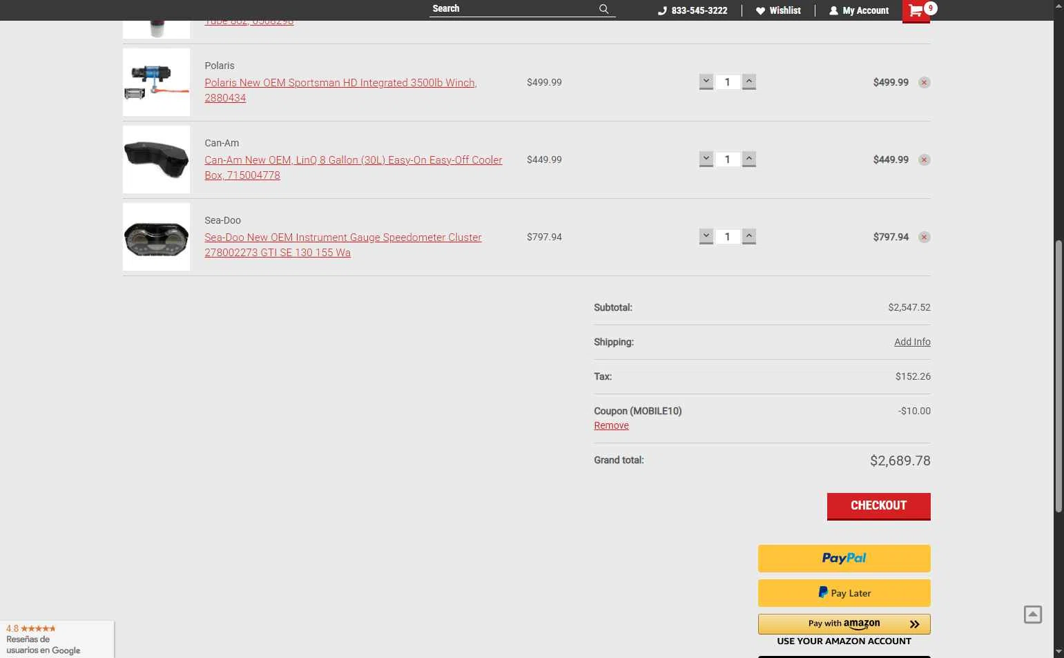 Leaders RPM checkout page showing Leaders RPM coupon code box | Screenshot taken by SimplyCodes community member on May 7, 2025