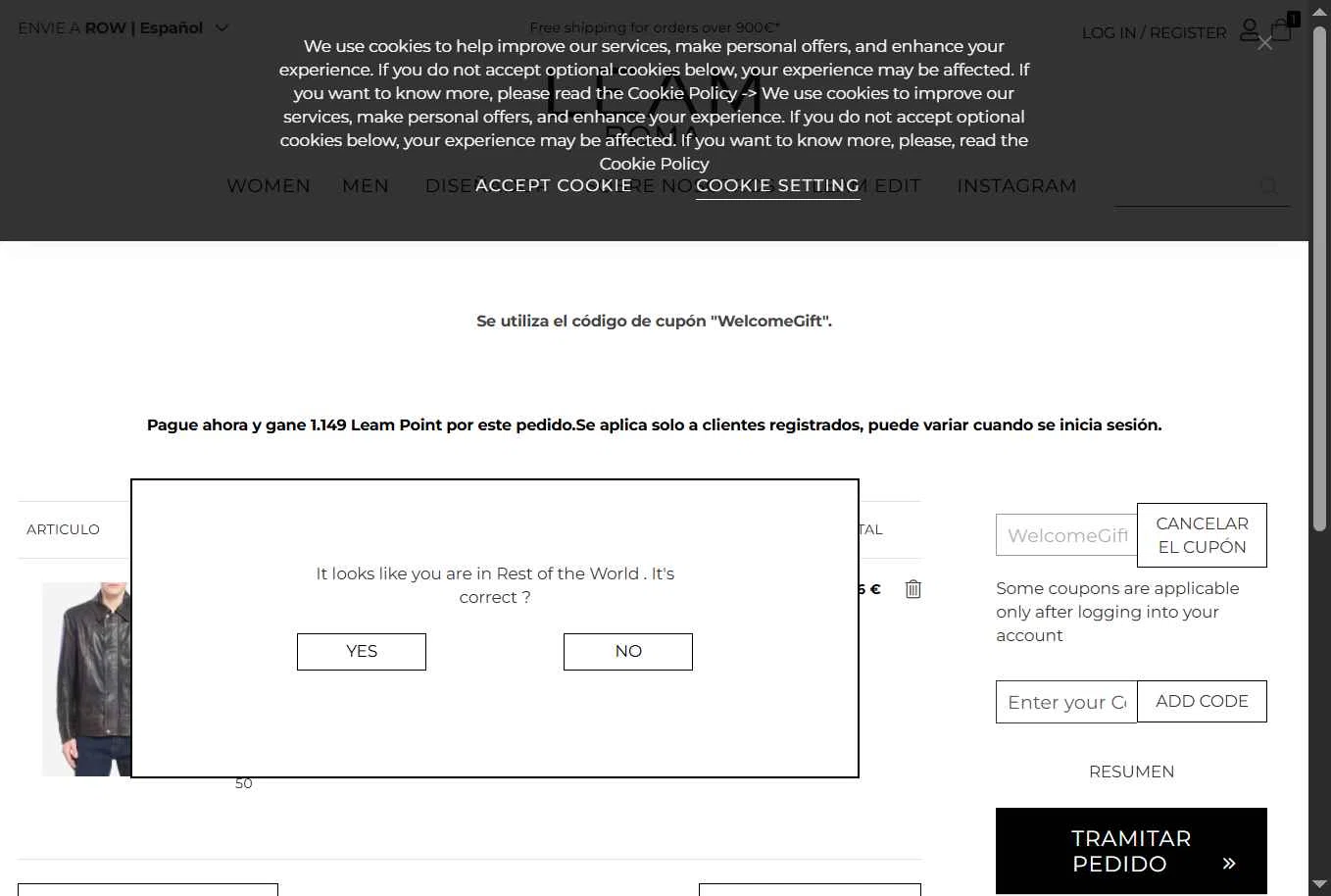 Leam checkout page showing Leam promo code box | Screenshot taken by SimplyCodes community member on Dec 22, 2025