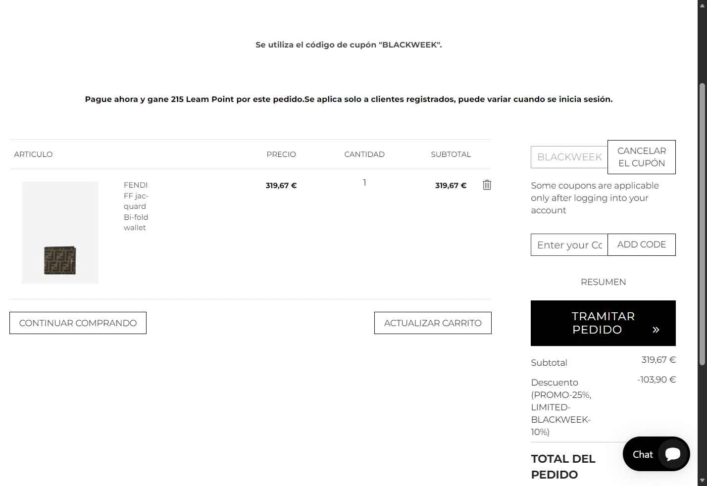 Leam checkout page showing Leam promo code box | Screenshot taken by SimplyCodes community member on Nov 24, 2025