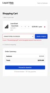 20MASTERBLOGGING26 coupon verification screenshot