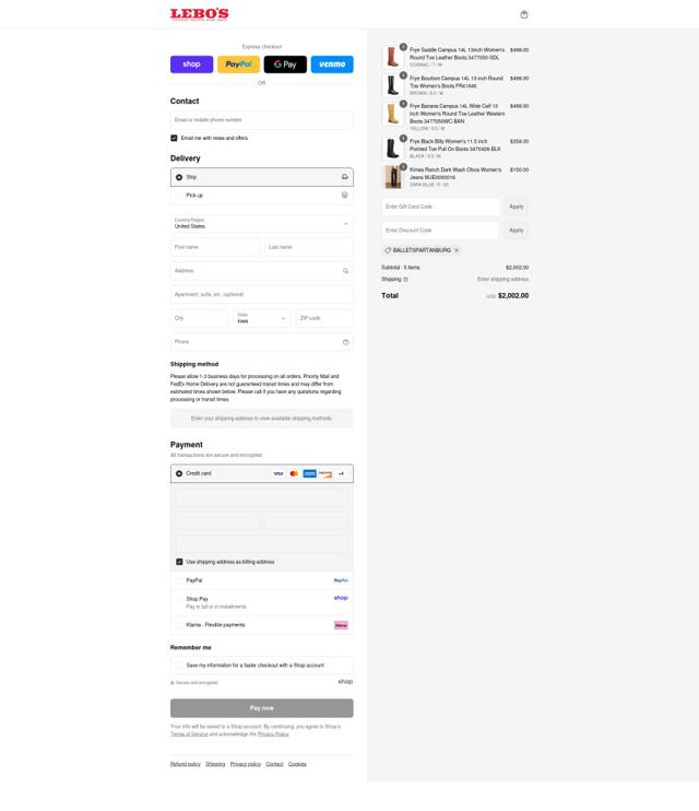 Lebo's checkout page showing Lebo's coupon code box | Screenshot taken by SimplyCodes community member on Sep 7, 2025