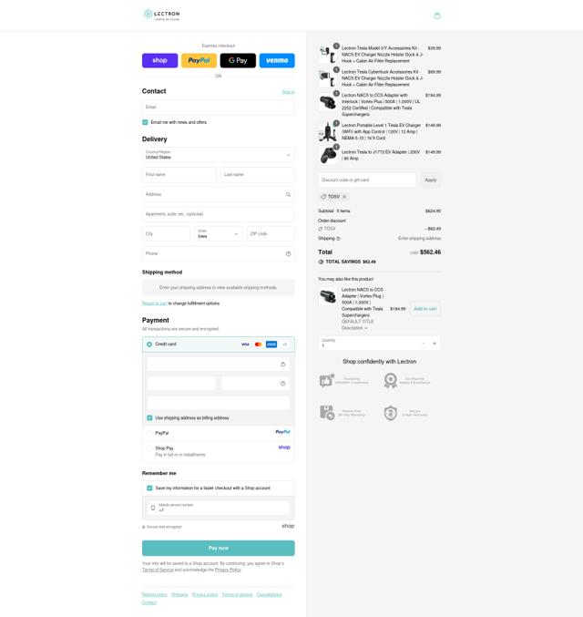 Lectron checkout page showing Lectron discount code box | Screenshot taken by SimplyCodes community member on Sep 10, 2025