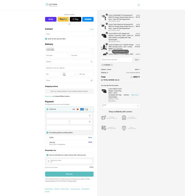 Lectron checkout page showing Lectron discount code box | Screenshot taken by SimplyCodes community member on Sep 6, 2025