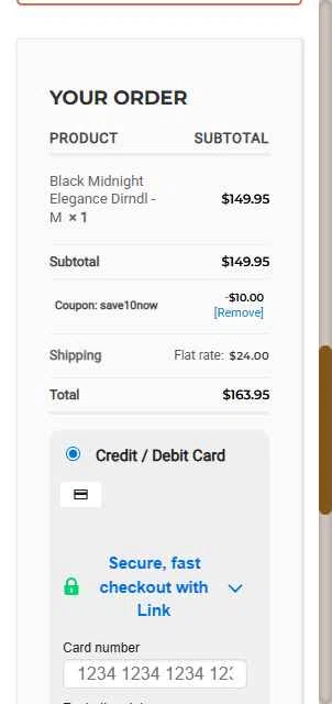 Lederhosen Store checkout page showing Lederhosen Store coupon code box | Screenshot taken by SimplyCodes community member on Sep 20, 2025
