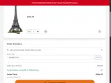 LEGO coupon verification screenshot