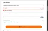 LEGO coupon verification screenshot