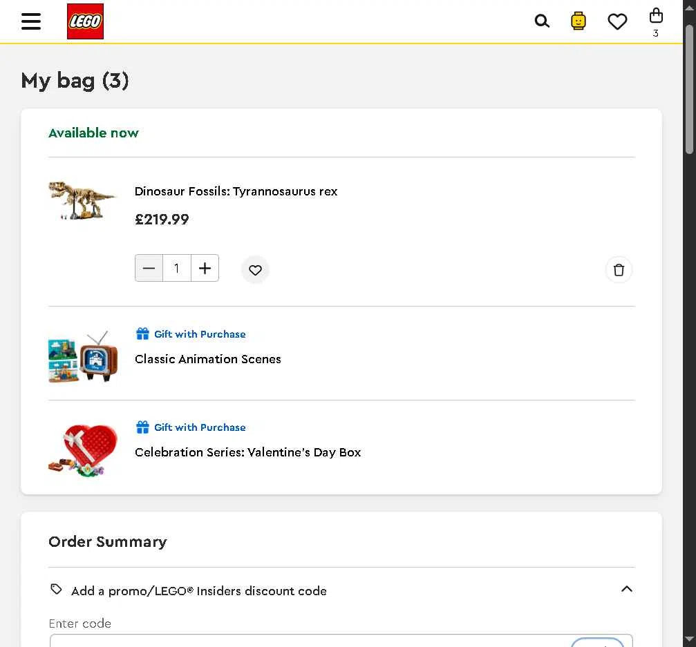 LEGO Education checkout page showing LEGO Education promo code box | Screenshot taken by SimplyCodes community member on Nov 10, 2025