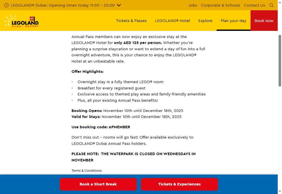 LEGOLAND California checkout page showing LEGOLAND California promo code box | Screenshot taken by SimplyCodes community member on Dec 16, 2025
