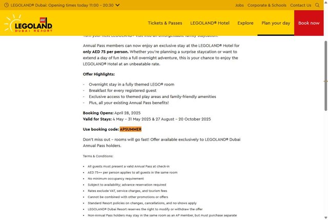 LEGOLAND Florida checkout page showing LEGOLAND Florida promo code box | Screenshot taken by SimplyCodes community member on Aug 9, 2025