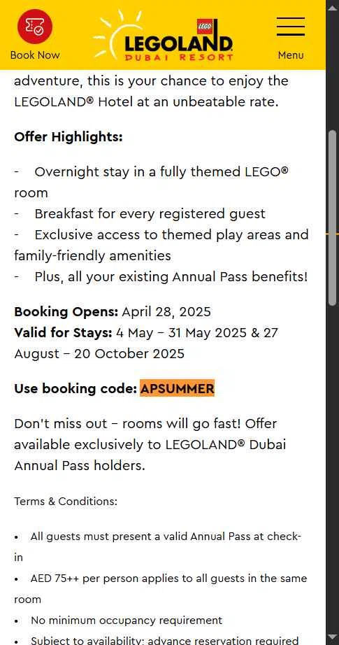 LEGOLAND Florida checkout page showing LEGOLAND Florida promo code box | Screenshot taken by SimplyCodes community member on Jul 11, 2025