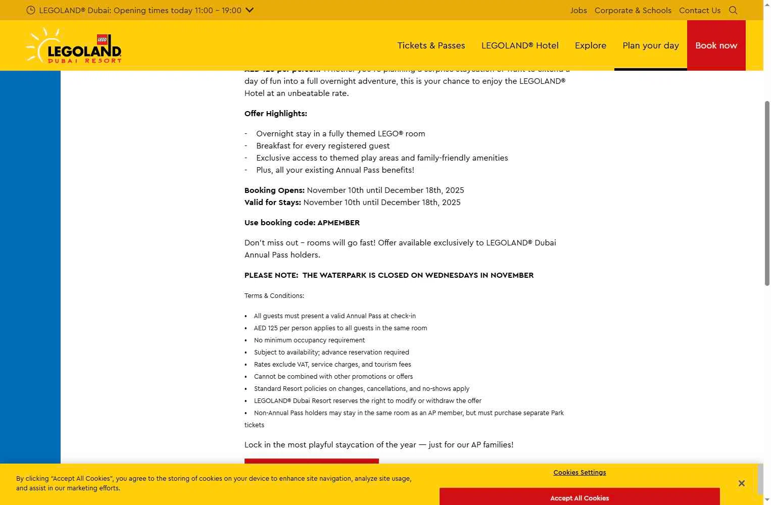 LEGOLAND Florida checkout page showing LEGOLAND Florida promo code box | Screenshot taken by SimplyCodes community member on Nov 13, 2025