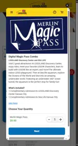 LEGOLAND Discovery Center Kansas City coupon verification screenshot