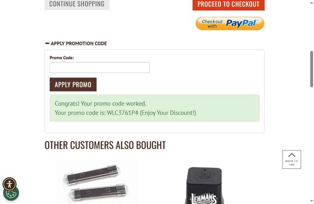 Lehman's checkout page showing Lehman's promo code box | Screenshot taken by SimplyCodes community member on Sep 8, 2025