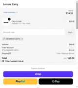 Leisure Carry coupon verification screenshot