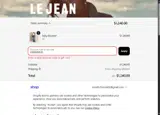 LE JEAN coupon verification screenshot