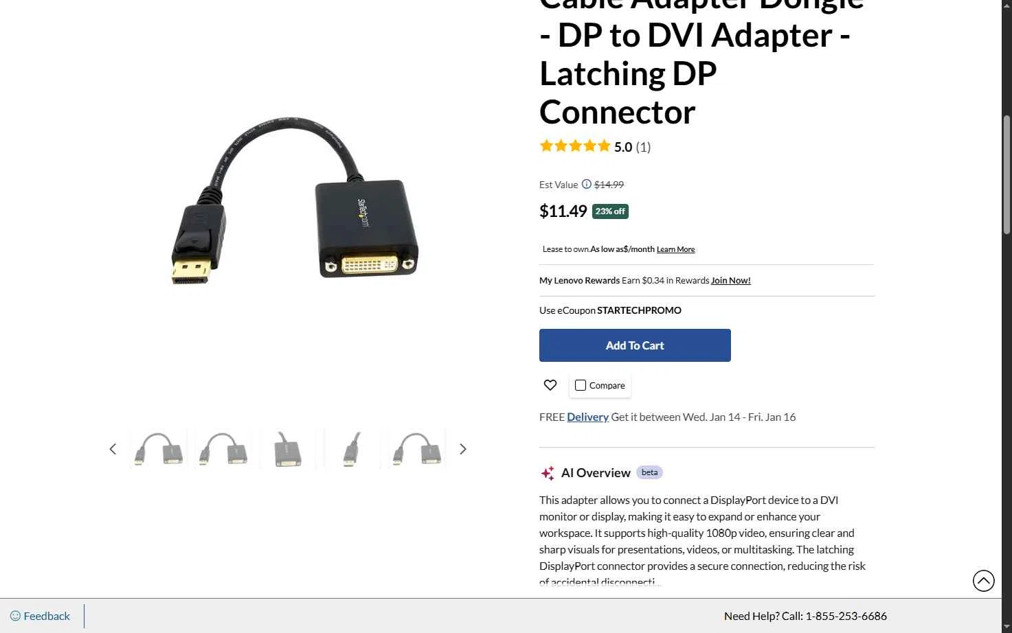 Lenovo checkout page showing Lenovo coupon code box | Screenshot taken by SimplyCodes community member on Jan 5, 2026