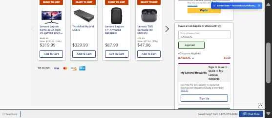 Verification screenshot for 20% Off Jlab Go Air Pop True Wireless in Ear Earbuds Black at Lenovo - 6d ago