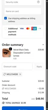 WELCOME88 coupon verification screenshot
