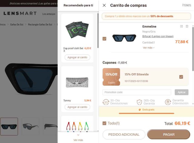 Lensmart Online checkout page showing Lensmart Online promo code box | Screenshot taken by SimplyCodes community member on Aug 27, 2025