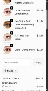 mart coupon verification screenshot
