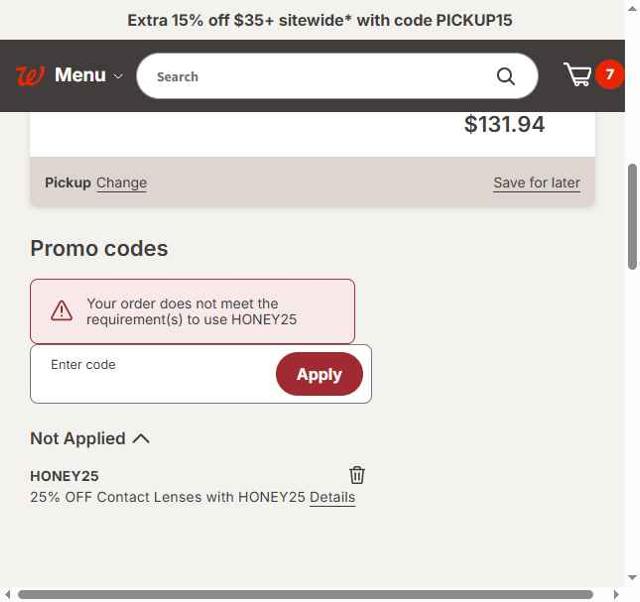 Lens World checkout page showing Lens World promo code box | Screenshot taken by SimplyCodes community member on Apr 25, 2025