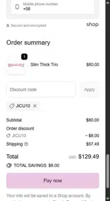 JICU10 coupon verification screenshot