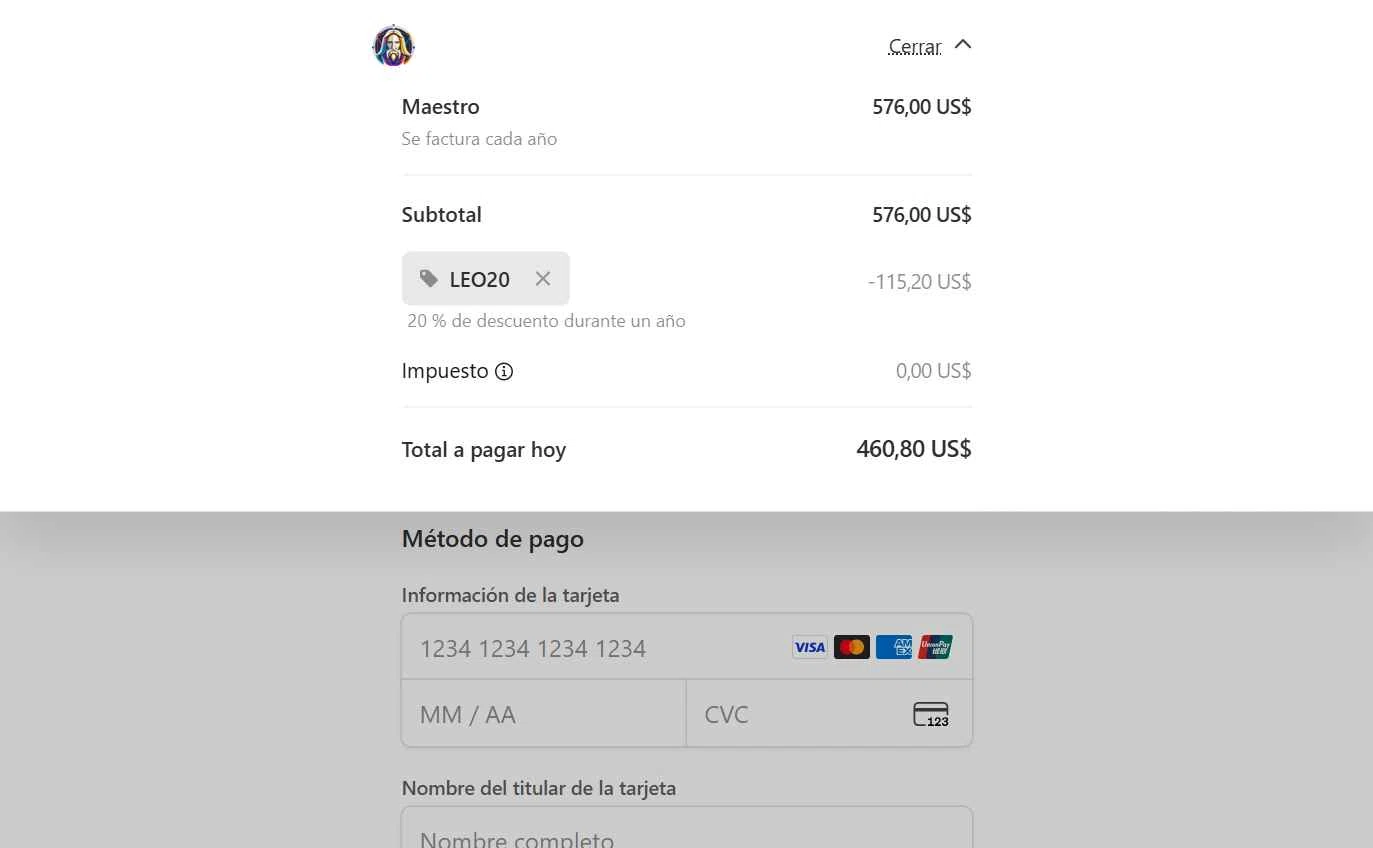 Leonardo.Ai checkout page showing Leonardo.Ai promo code box | Screenshot taken by SimplyCodes community member on Sep 27, 2025