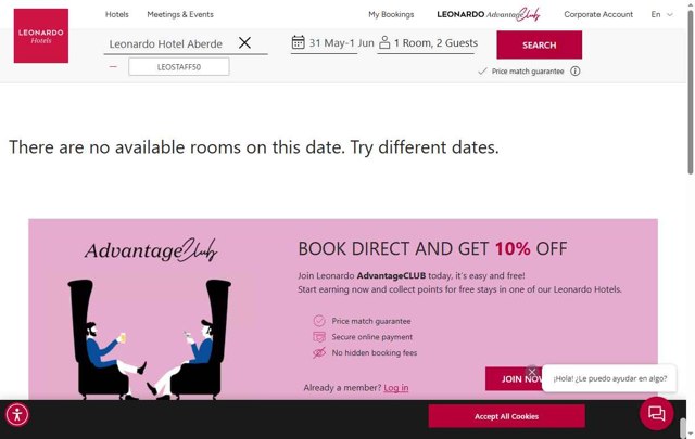 Leonardo  Hotels checkout page showing Leonardo  Hotels promo code box | Screenshot taken by SimplyCodes community member on Jun 5, 2025