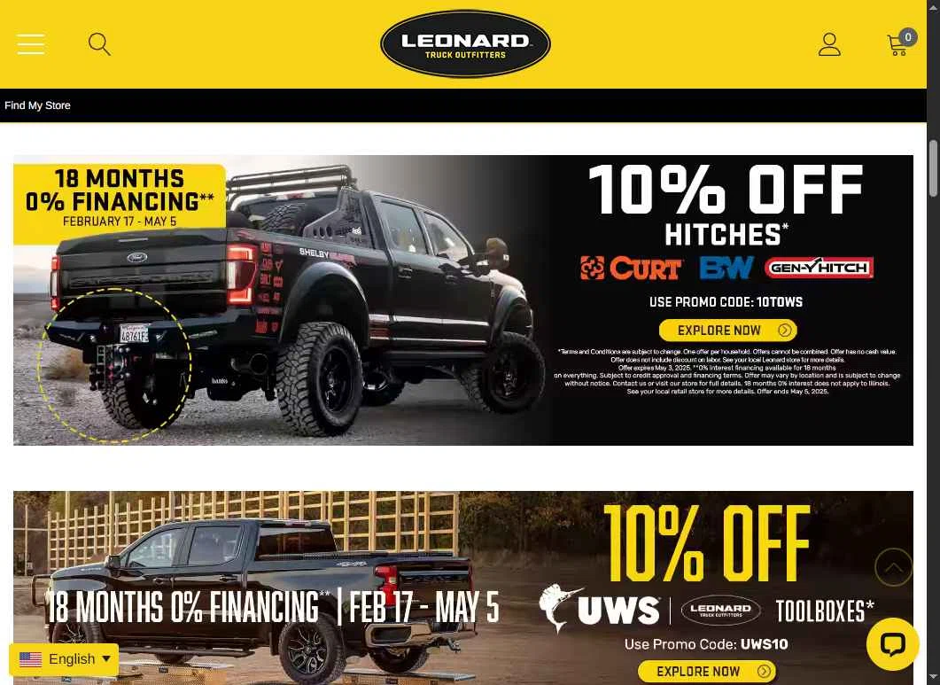 Leonard USA checkout page showing Leonard USA promo code box | Screenshot taken by SimplyCodes community member on May 5, 2025