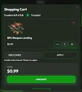 WELCOME5 coupon verification screenshot
