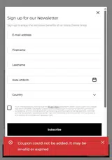 HAPPYBIRTHDAY coupon verification screenshot